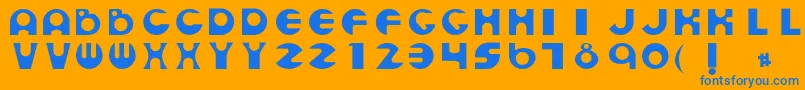 Sanderst Font – Blue Fonts on Orange Background