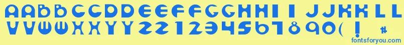 Sanderst Font – Blue Fonts on Yellow Background