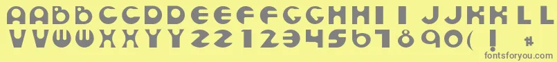 フォントSanderst – 黄色の背景に灰色の文字