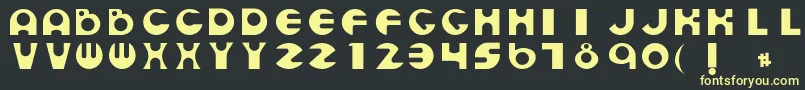 フォントSanderst – 黒い背景に黄色の文字