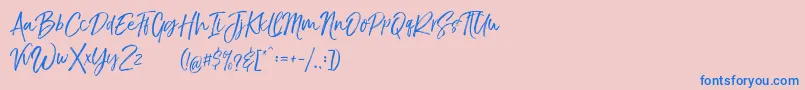 TheBraggestDemo Font – Blue Fonts on Pink Background