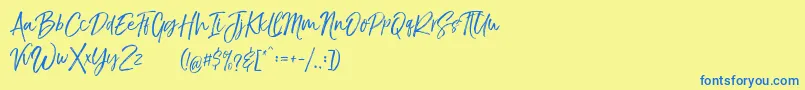 TheBraggestDemo Font – Blue Fonts on Yellow Background