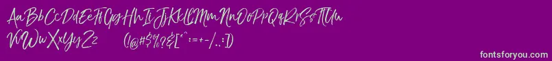 TheBraggestDemo Font – Green Fonts on Purple Background