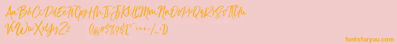TheBraggestDemo Font – Orange Fonts on Pink Background