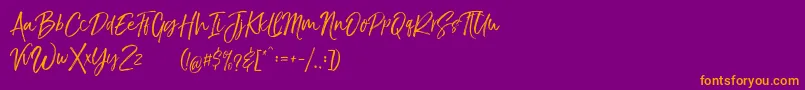 TheBraggestDemo Font – Orange Fonts on Purple Background