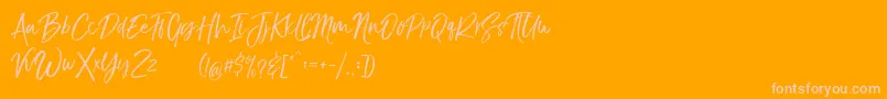 TheBraggestDemo Font – Pink Fonts on Orange Background