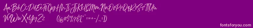 TheBraggestDemo Font – Pink Fonts on Purple Background
