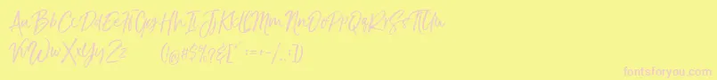TheBraggestDemo Font – Pink Fonts on Yellow Background
