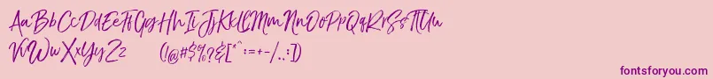 TheBraggestDemo Font – Purple Fonts on Pink Background