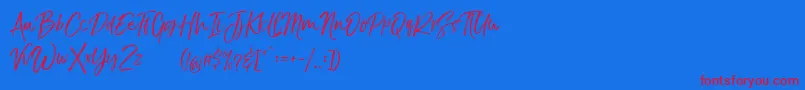 TheBraggestDemo Font – Red Fonts on Blue Background