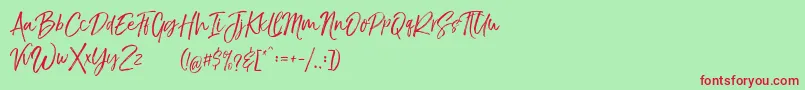 TheBraggestDemo Font – Red Fonts on Green Background