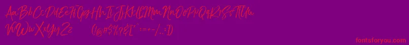 TheBraggestDemo Font – Red Fonts on Purple Background