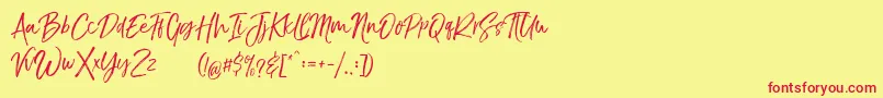 TheBraggestDemo Font – Red Fonts on Yellow Background