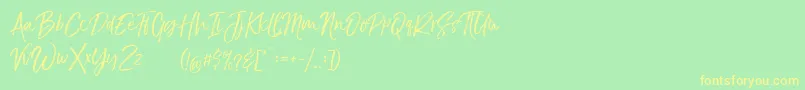 TheBraggestDemo Font – Yellow Fonts on Green Background