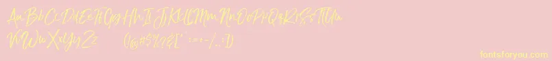 TheBraggestDemo Font – Yellow Fonts on Pink Background