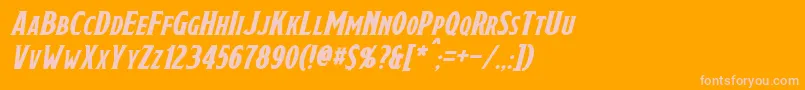 DraconisItalic Font – Pink Fonts on Orange Background