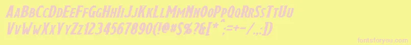 DraconisItalic Font – Pink Fonts on Yellow Background