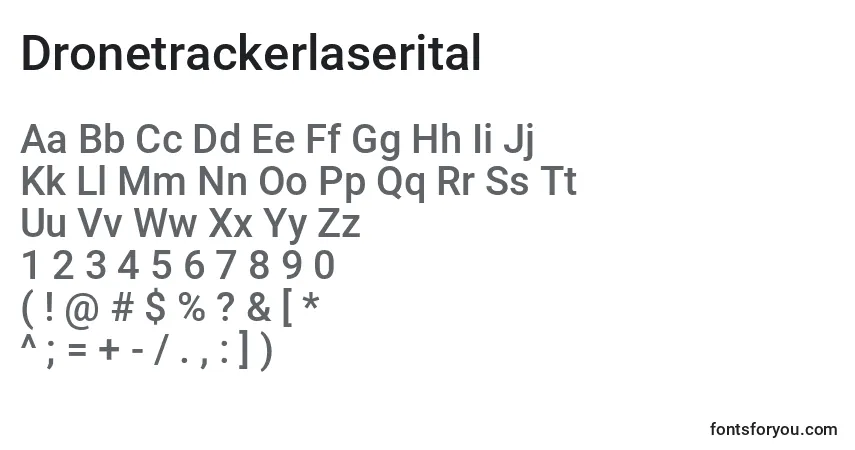 Schriftart Dronetrackerlaserital – Alphabet, Zahlen, spezielle Symbole