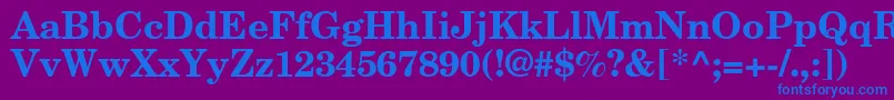 NewCenturySchlbkGreekBold Font – Blue Fonts on Purple Background