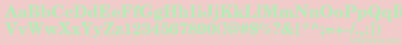 NewCenturySchlbkGreekBold-Schriftart – Grüne Schriften auf rosa Hintergrund