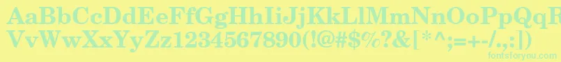 NewCenturySchlbkGreekBold Font – Green Fonts on Yellow Background