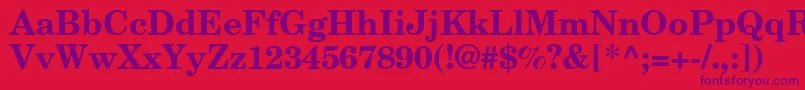 NewCenturySchlbkGreekBold Font – Purple Fonts on Red Background