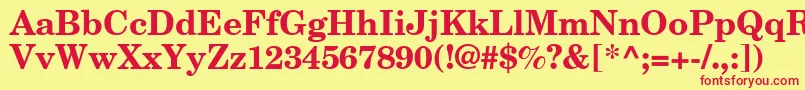 NewCenturySchlbkGreekBold Font – Red Fonts on Yellow Background
