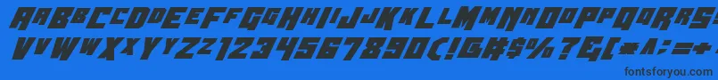 Wbv4b-fontti – mustat fontit sinisellä taustalla