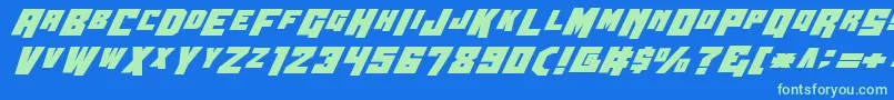 Wbv4b Font – Green Fonts on Blue Background