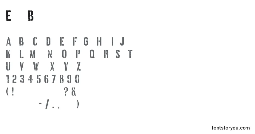 Schriftart EastBorder – Alphabet, Zahlen, spezielle Symbole