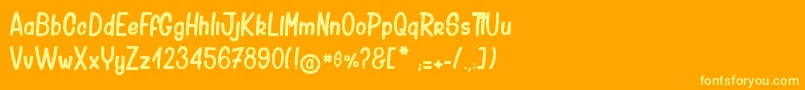 CameltoeKalypse-Schriftart – Gelbe Schriften auf orangefarbenem Hintergrund