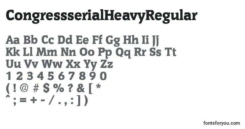 A fonte CongressserialHeavyRegular – alfabeto, números, caracteres especiais