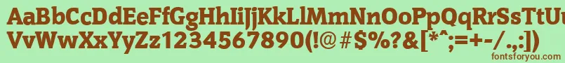 CongressserialHeavyRegular Font – Brown Fonts on Green Background