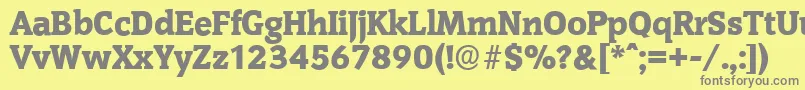 フォントCongressserialHeavyRegular – 黄色の背景に灰色の文字