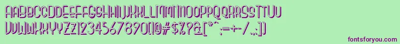 Monicas Salon Shadow Nf Font – Purple Fonts on Green Background