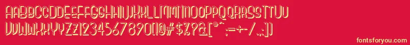 Monicas Salon Shadow Nf Font – Yellow Fonts on Red Background