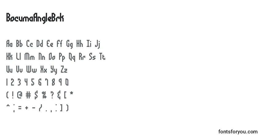BocumaAngleBrk Font – alphabet, numbers, special characters
