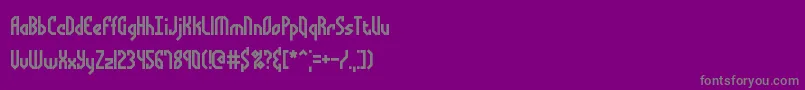 フォントBocumaAngleBrk – 紫の背景に灰色の文字