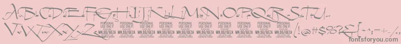 GezascriptPersonalUse Font – Gray Fonts on Pink Background