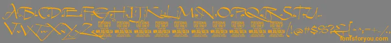 GezascriptPersonalUse Font – Orange Fonts on Gray Background