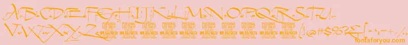 GezascriptPersonalUse Font – Orange Fonts on Pink Background
