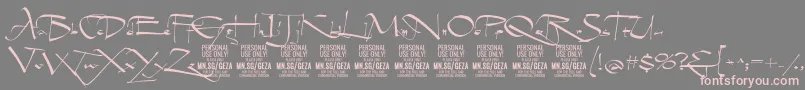 GezascriptPersonalUse Font – Pink Fonts on Gray Background