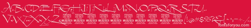 GezascriptPersonalUse Font – Pink Fonts on Red Background