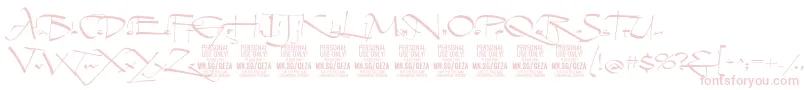 GezascriptPersonalUse Font – Pink Fonts on White Background