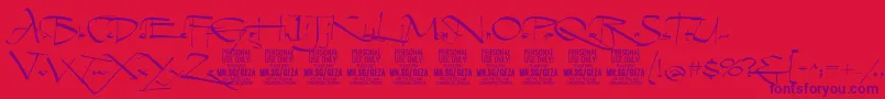 GezascriptPersonalUse Font – Purple Fonts on Red Background