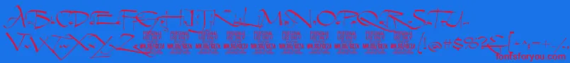 GezascriptPersonalUse Font – Red Fonts on Blue Background