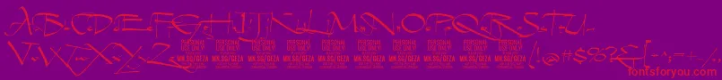 GezascriptPersonalUse Font – Red Fonts on Purple Background