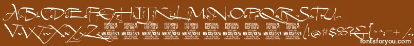 GezascriptPersonalUse Font – White Fonts on Brown Background