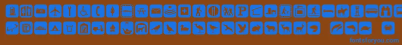 Signpixone Font – Blue Fonts on Brown Background