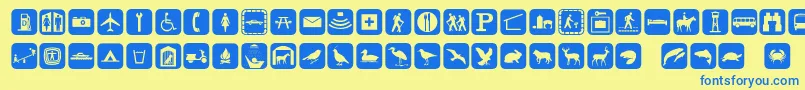 Signpixone Font – Blue Fonts on Yellow Background